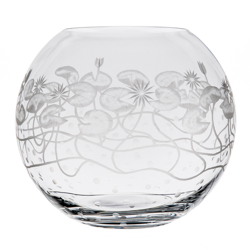 Water Lilies Round Vase Large ArtĚl, Round White Vase Large